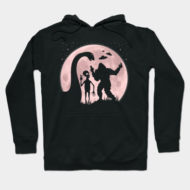 Bigfoot Loch Ness Monster Alien Hoodie by Tesszero